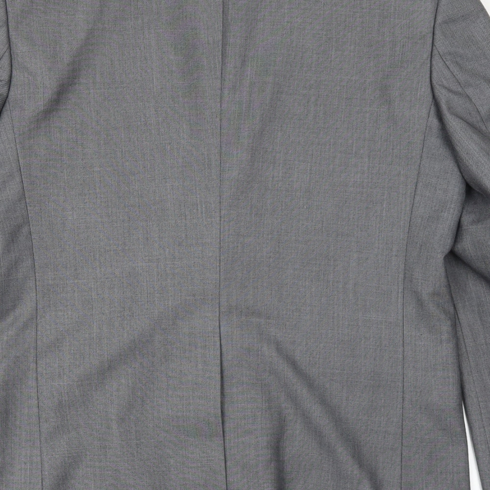 Cedar Wood State Mens Grey Polyester Jacket Suit Jacket Size S
