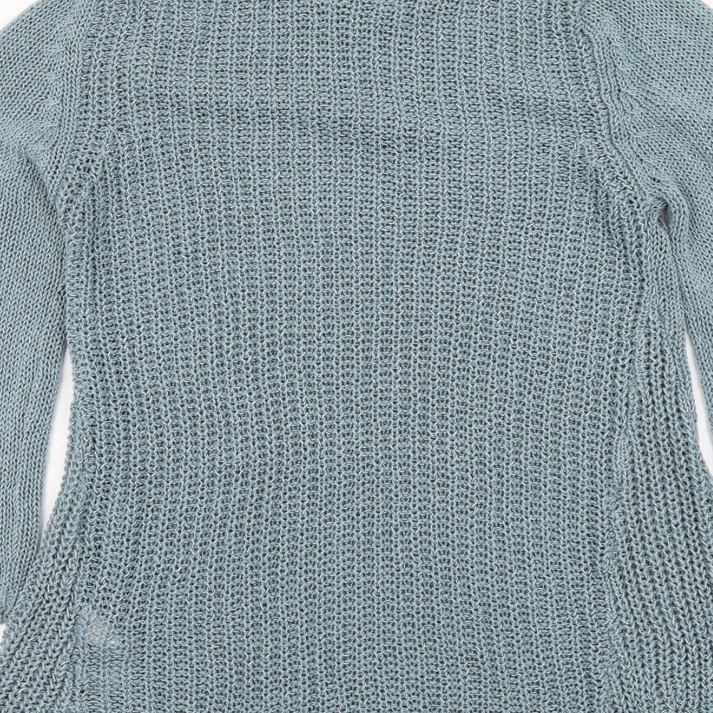 Marks and Spencer Womens Blue Round Neck Acrylic Pullover Jumper Size 12