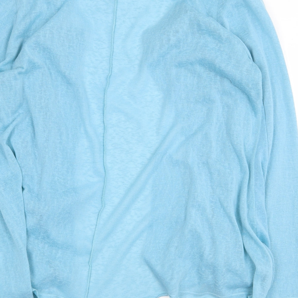 Marks and Spencer Womens Blue V-Neck Polyester Cardigan Jumper Size L