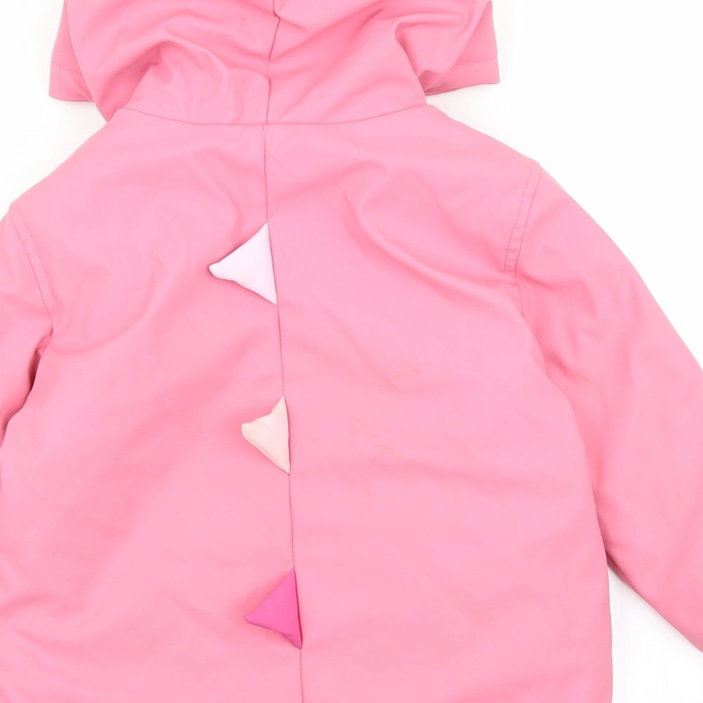 Nutmeg Girls Pink Rain Coat Coat Size 2-3 Years Zip - Dinosaur