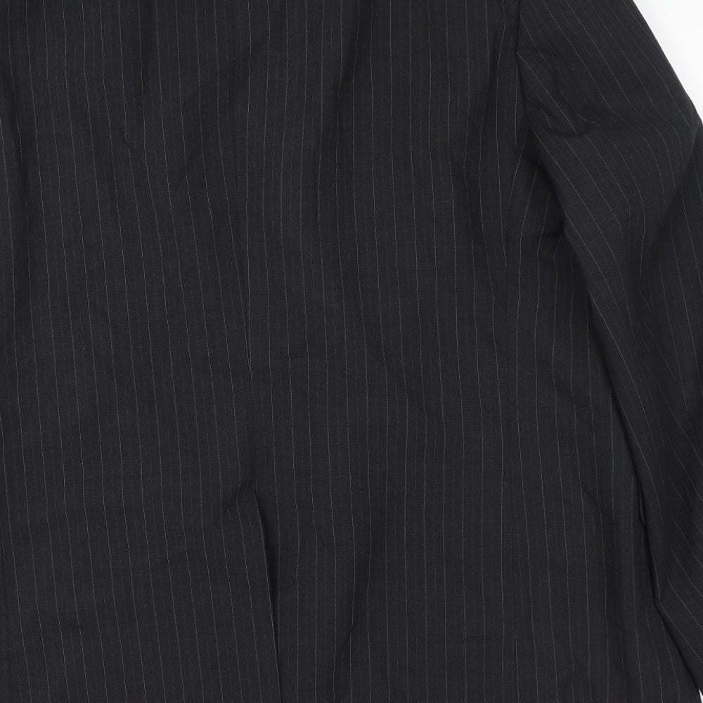 Marks and Spencer Mens Grey Striped Polyester Jacket Suit Jacket Size 46