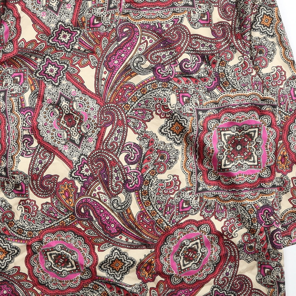 Marks and Spencer Womens Multicoloured Paisley Polyester Basic Blouse Size 10 Round Neck