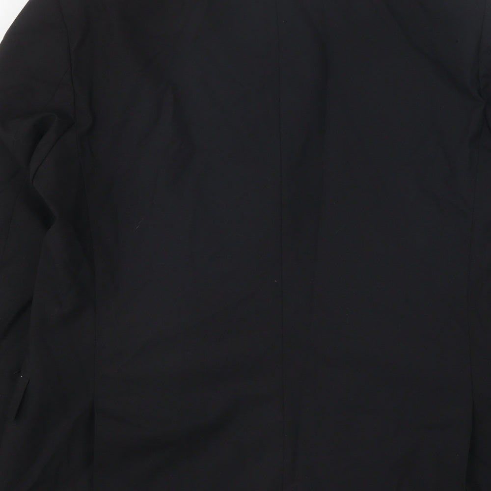 Simon Jersey Mens Black Polyester Jacket Suit Jacket Size 42