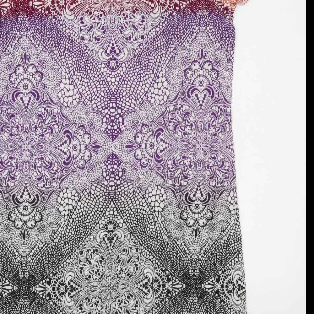 Soma Womens Multicoloured Geometric Rayon Shift Size L Round Neck Pullover