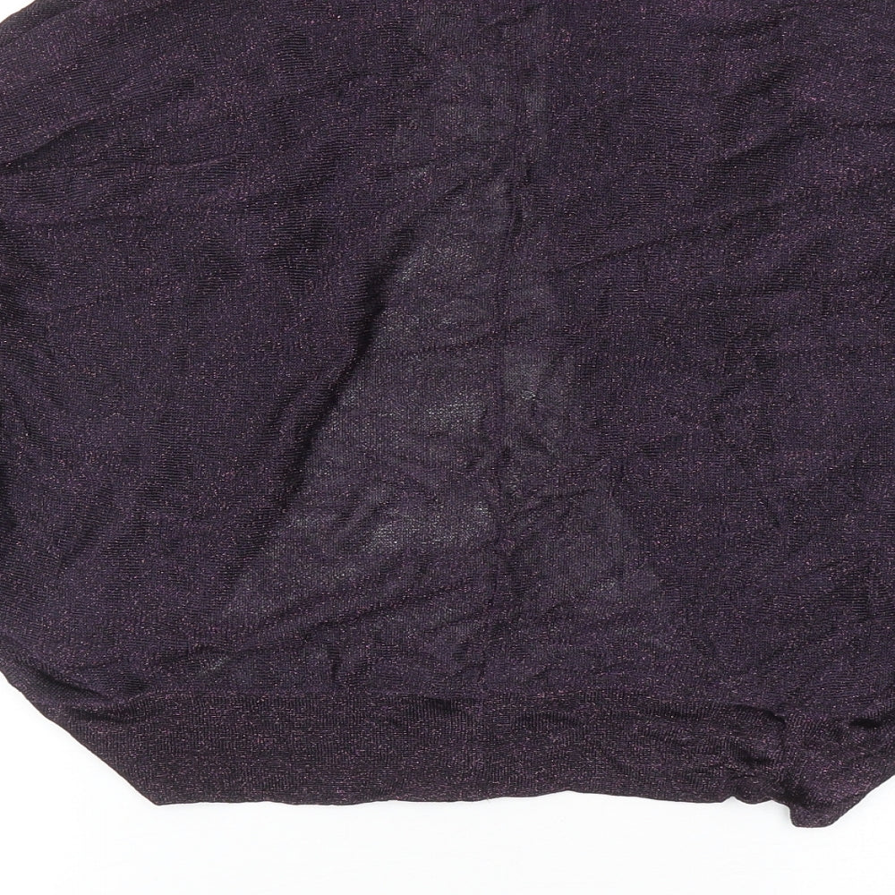 Wallis Womens Purple V-Neck Viscose Cardigan Jumper Size M