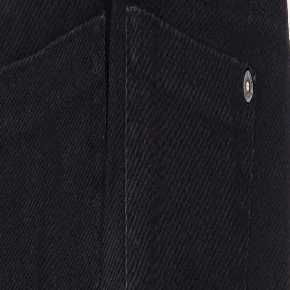 Liquor N Poker Womens Black Cotton Dungaree One-Piece Size 6 Buckle
