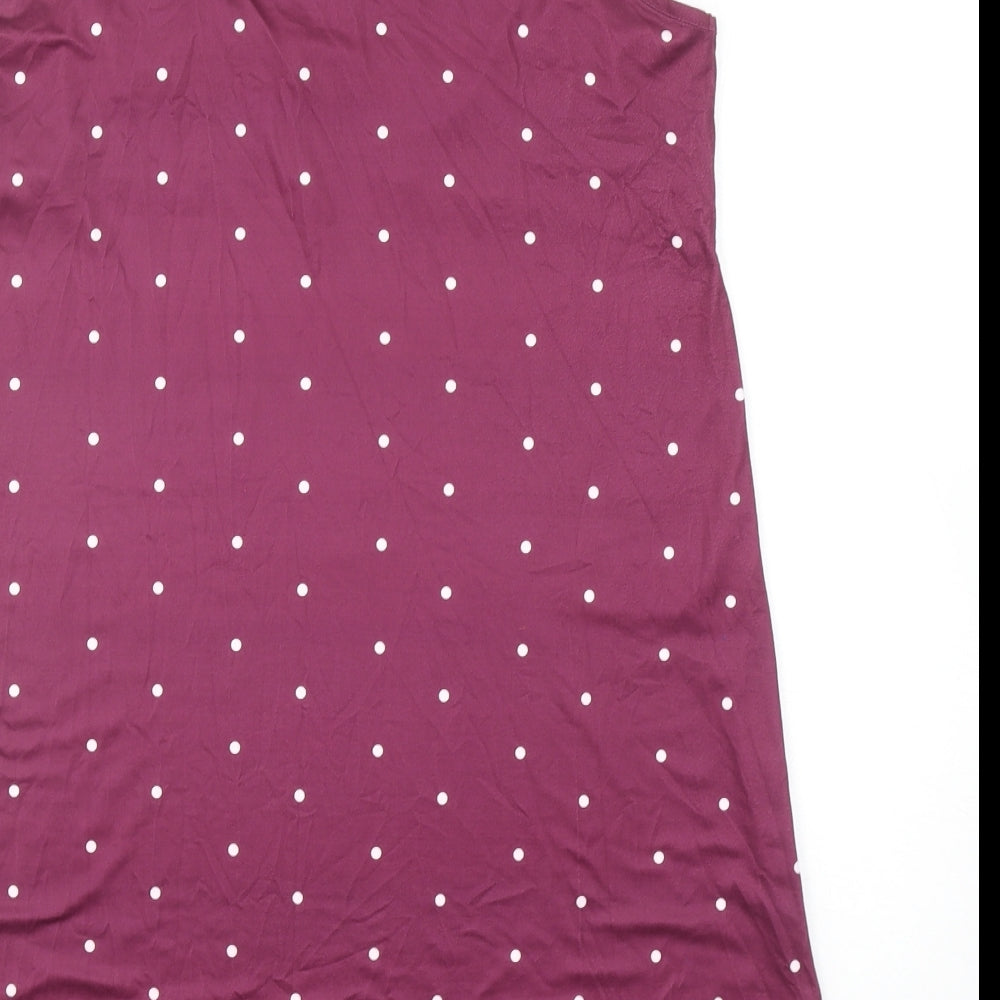 Preworn Womens Purple Polka Dot Polyester Tank Dress Size M Scoop Neck Pullover