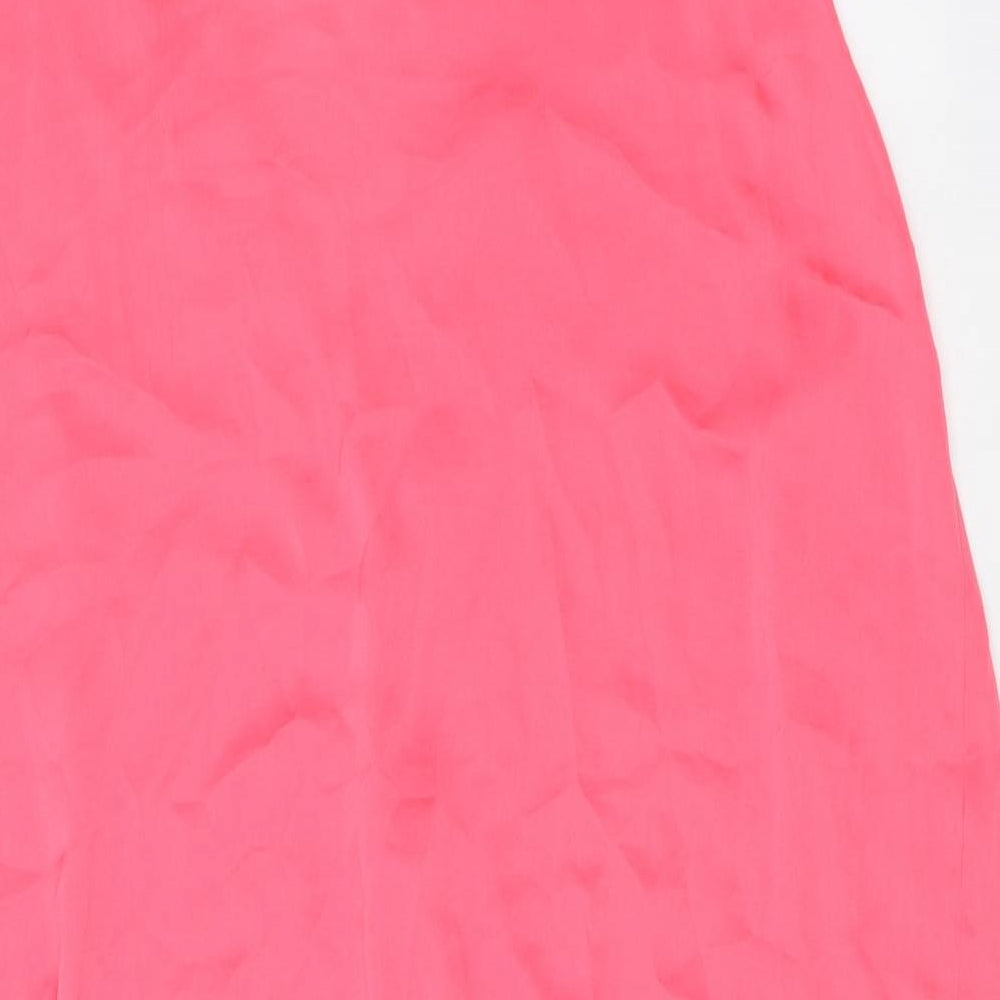 Marks and Spencer Womens Pink Polyester Basic Blouse Size 16 V-Neck