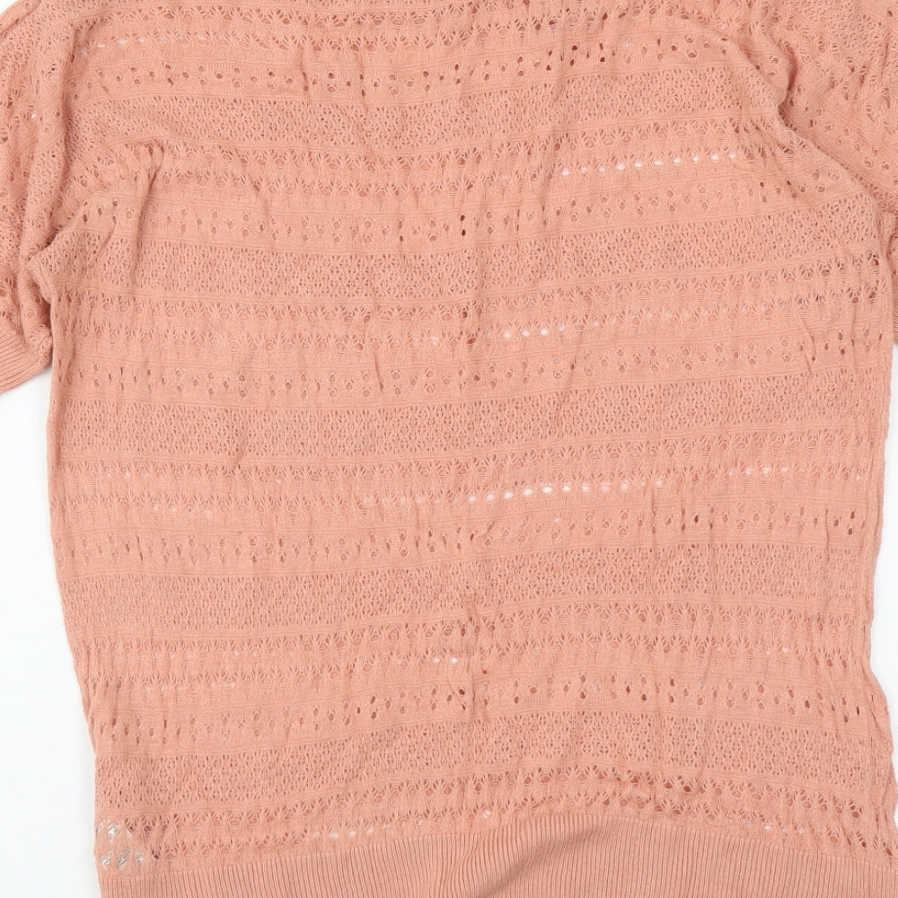 Dorothy Perkins Womens Pink Viscose Basic Blouse Size 12 Round Neck