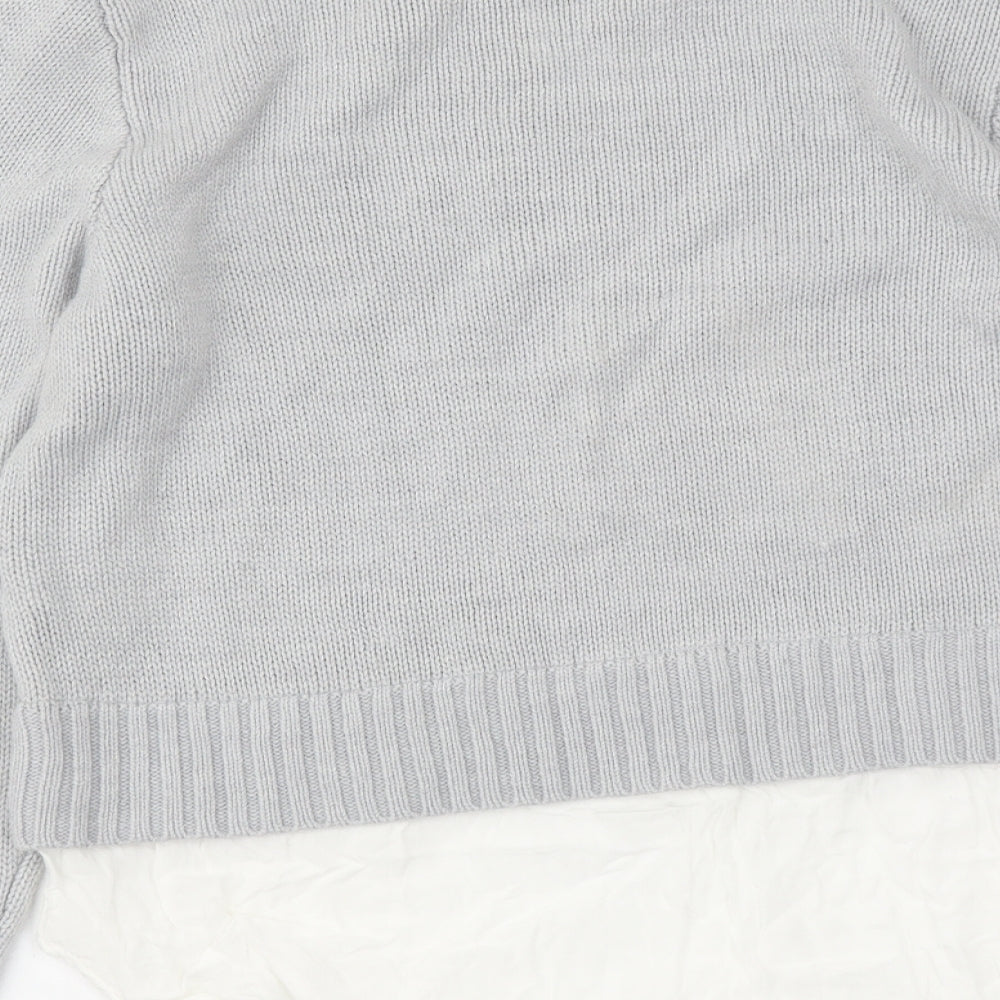 H&M Womens Grey Round Neck Acrylic Pullover Jumper Size S