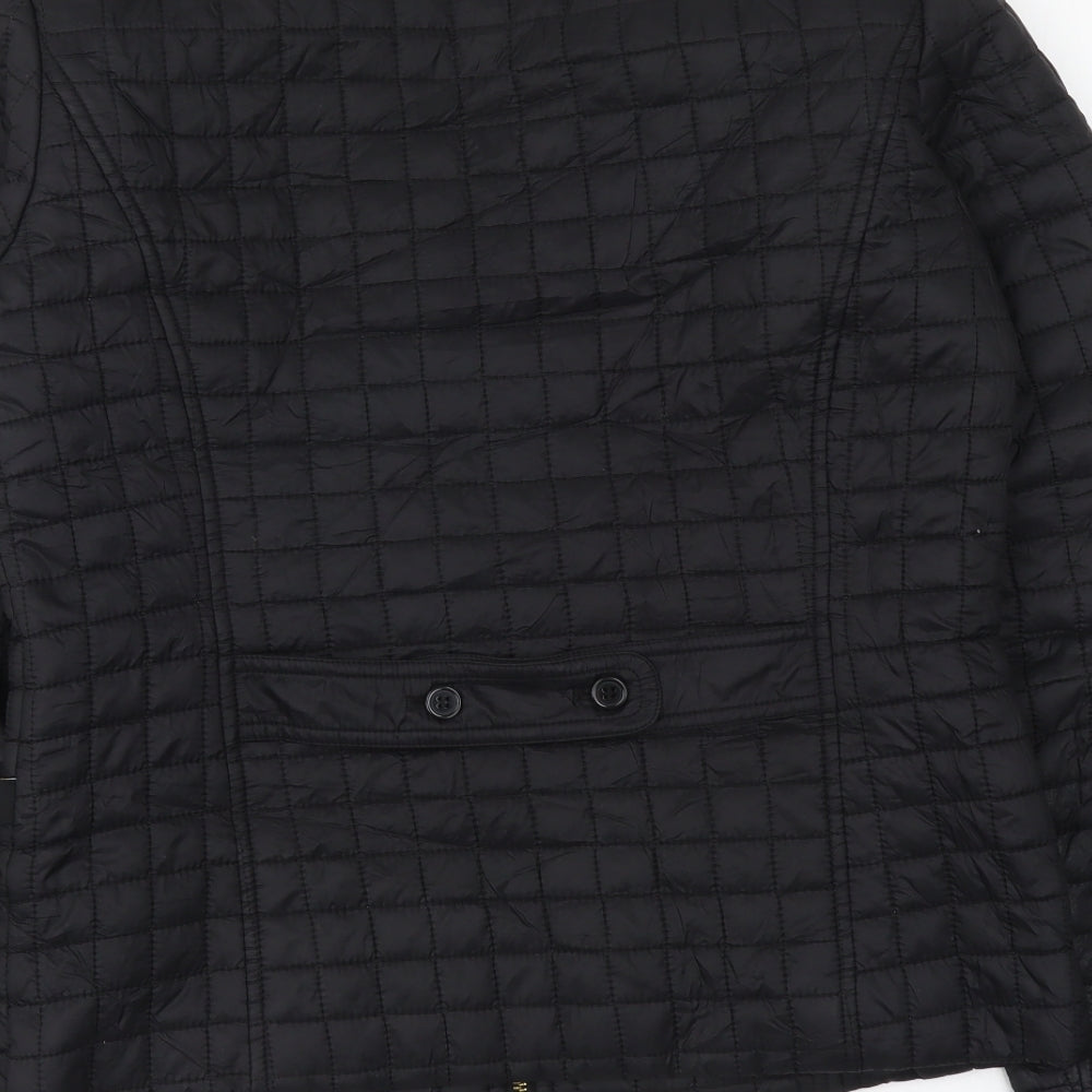 Incorporate Wear Womens Black Quilted Jacket Size S Zip