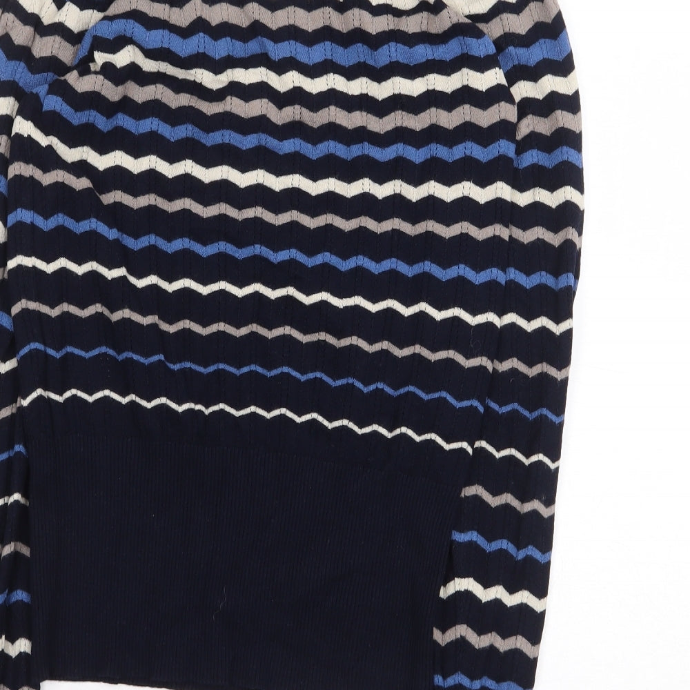 NEXT Womens Multicoloured Scoop Neck Striped Viscose Pullover Jumper Size 10