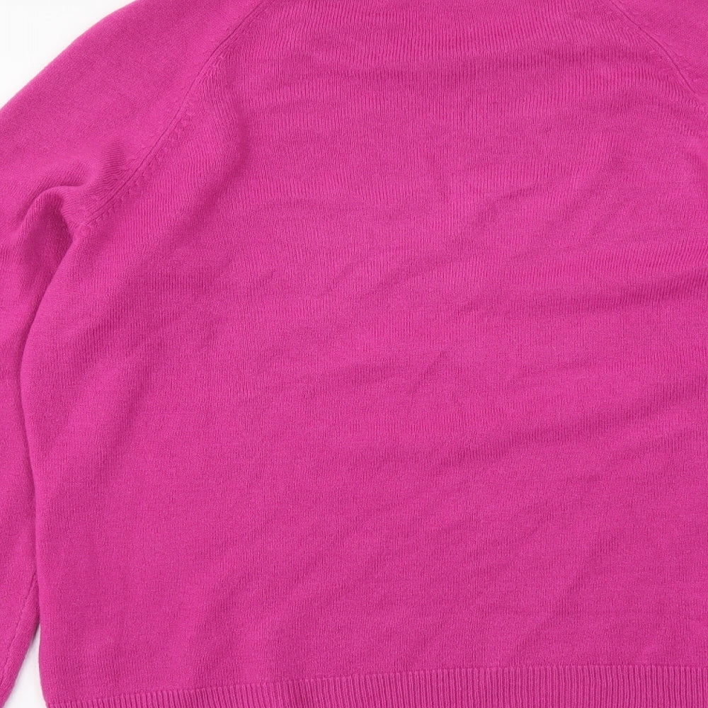 Marks and Spencer Womens Purple Round Neck Acrylic Pullover Jumper Size 14