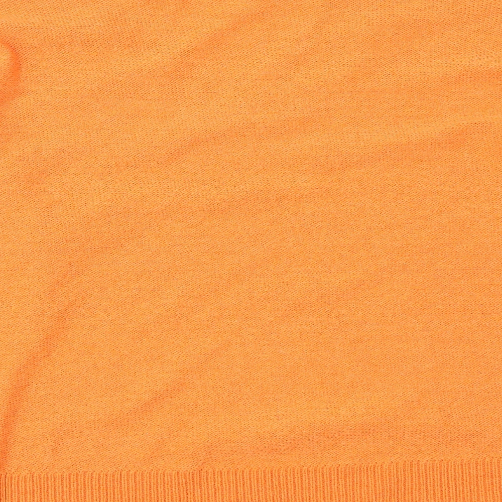 Goldfame Womens Orange V-Neck Acrylic Pullover Jumper Size M