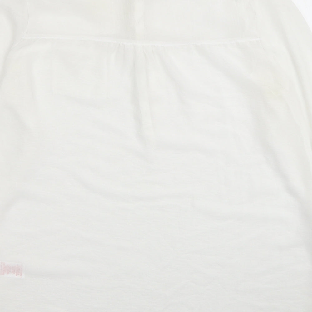 Atmosphere Womens White Polyester Basic Blouse Size 10 Round Neck