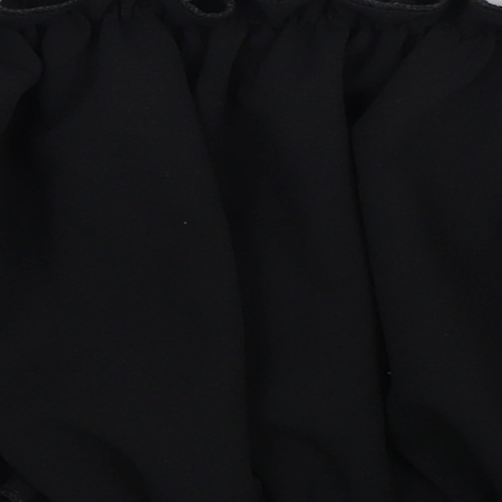 New Look Womens Black Polyester Cropped Blouse Size 8 Off the Shoulder