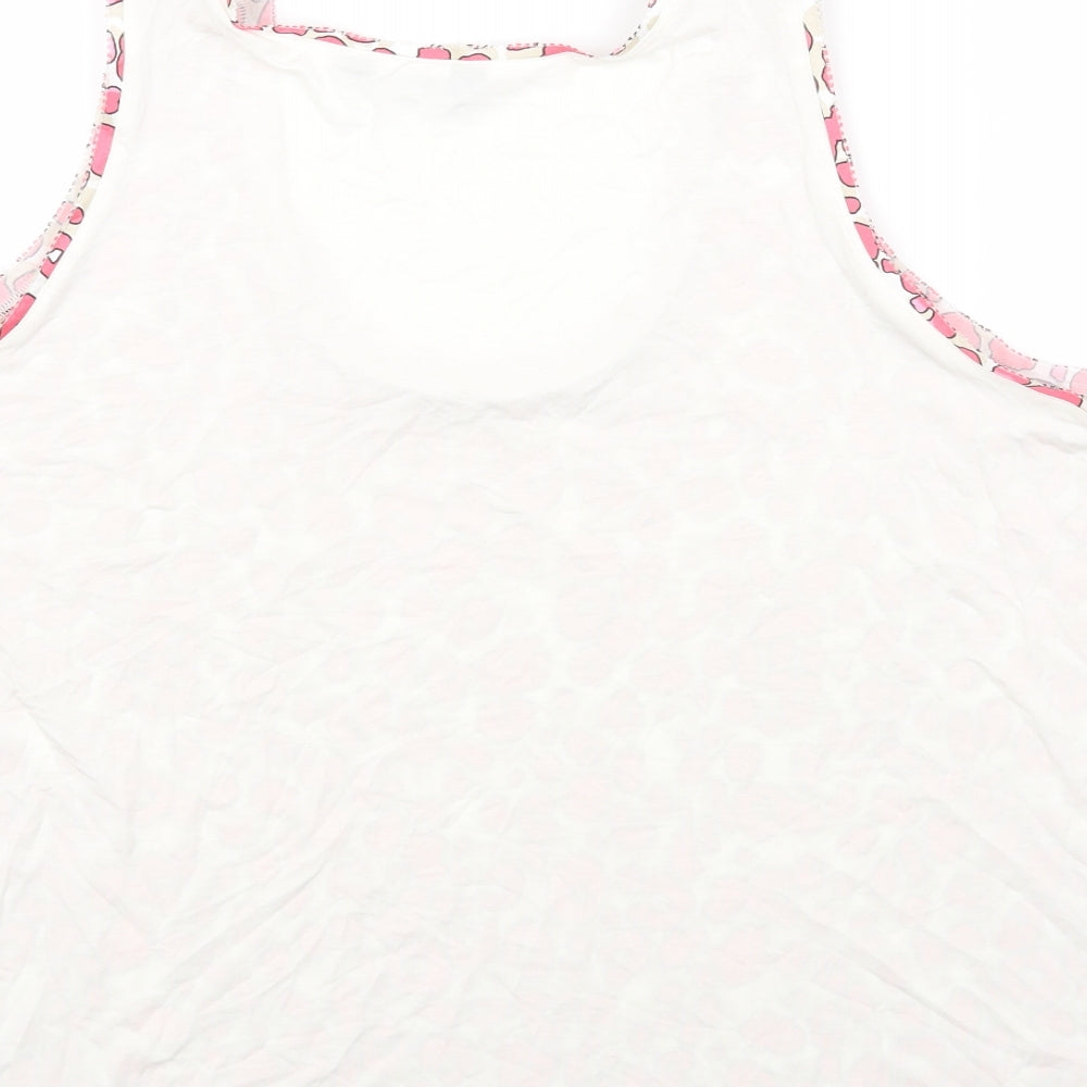 Marks and Spencer Womens Pink Animal Print Polyester Basic Tank Size 20 Scoop Neck - Leopard Print