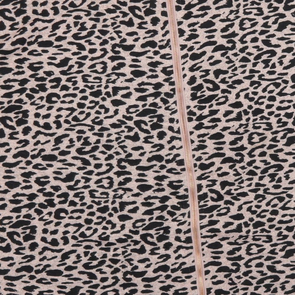 Quiz Womens Pink Animal Print Cotton Basic T-Shirt Size M Round Neck - Leopard Print
