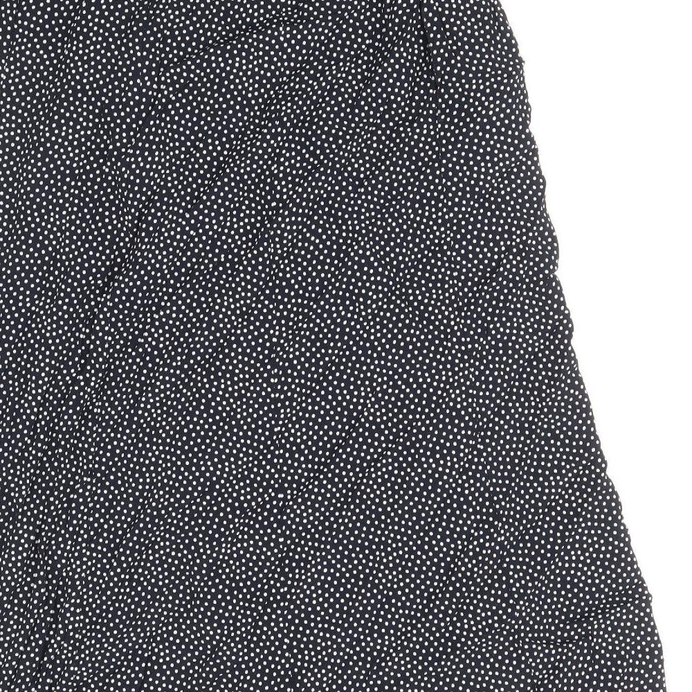 Eifie Womens Blue Polka Dot Polyester Flare Skirt Size 10 Zip