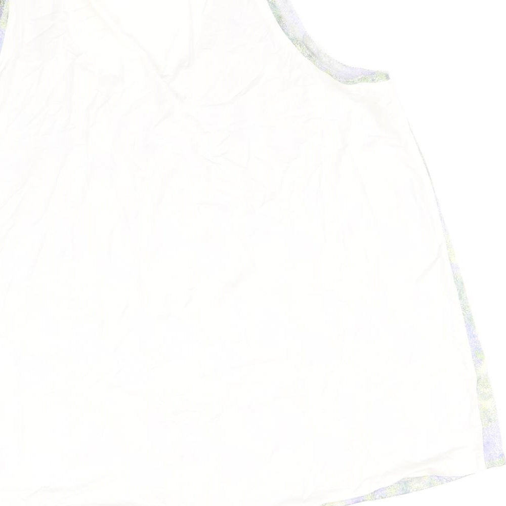 Marks and Spencer Womens Multicoloured Geometric Polyester Basic Tank Size 12 Round Neck