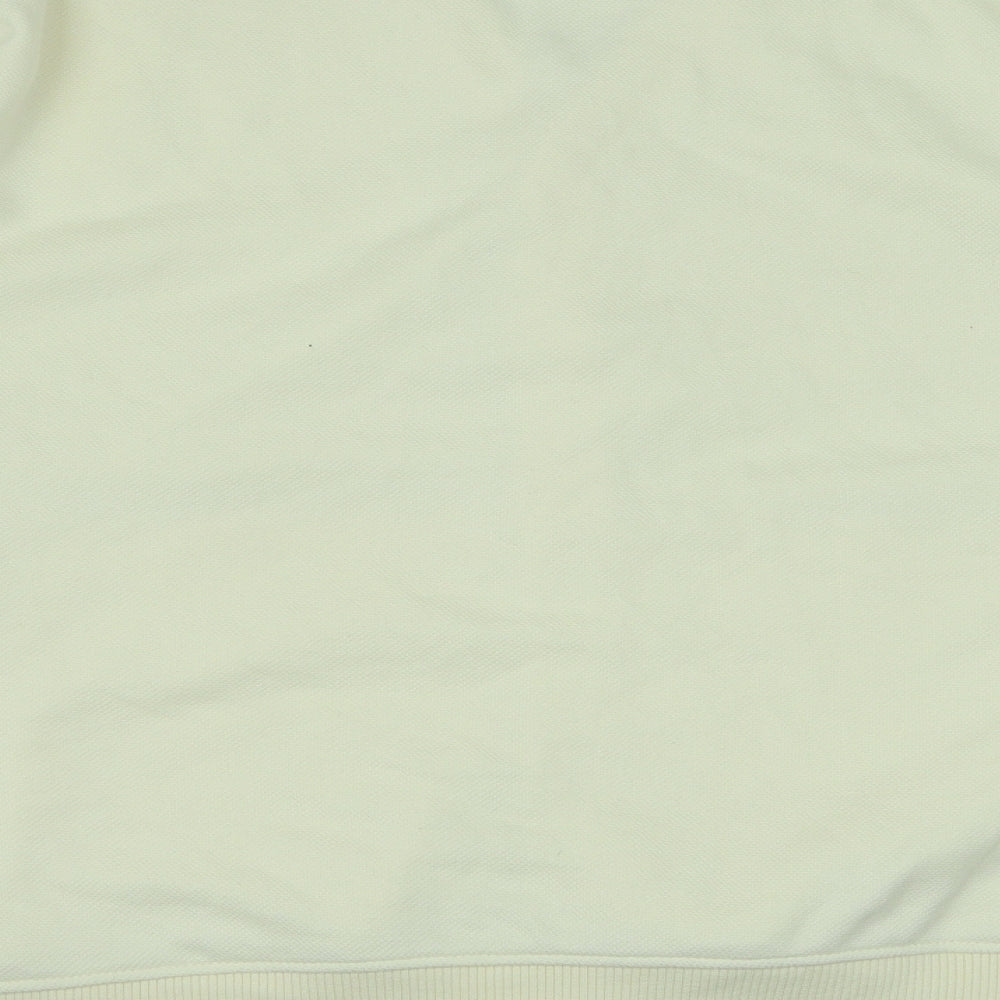 Zara Mens Ivory V-Neck Cotton Cardigan Jumper Size XL