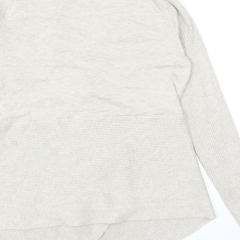 Verve Ami Womens Beige V-Neck Viscose Cardigan Jumper Size M