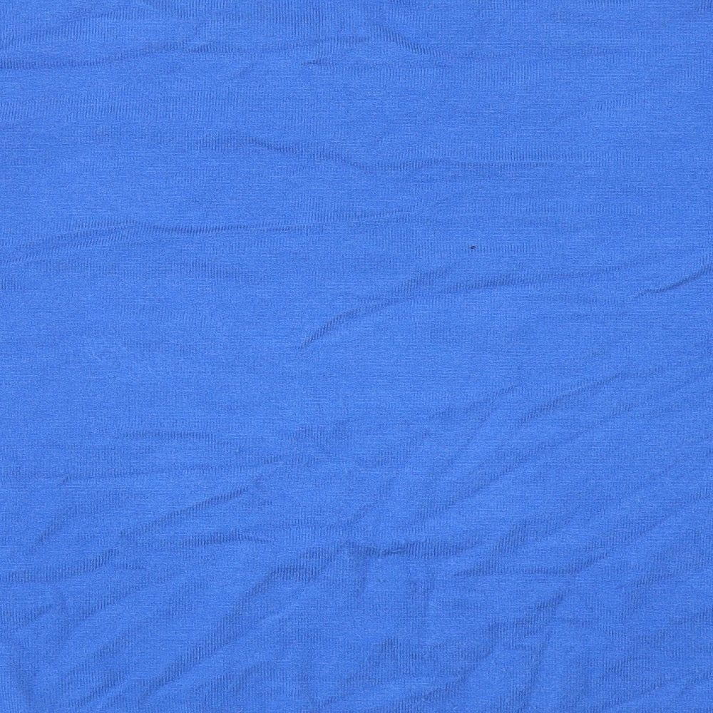 Marks and Spencer Womens Blue V-Neck Viscose Pullover Jumper Size 18 - Colourblock