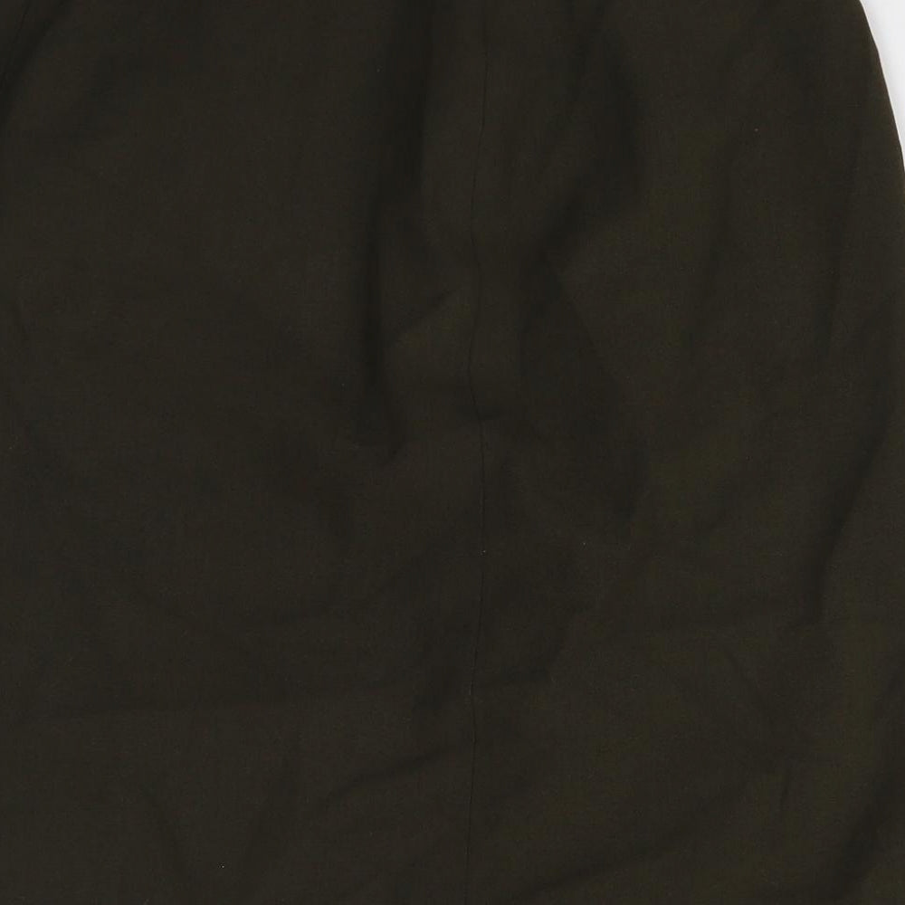 Marks and Spencer Womens Green Polyester A-Line Skirt Size 12 Zip