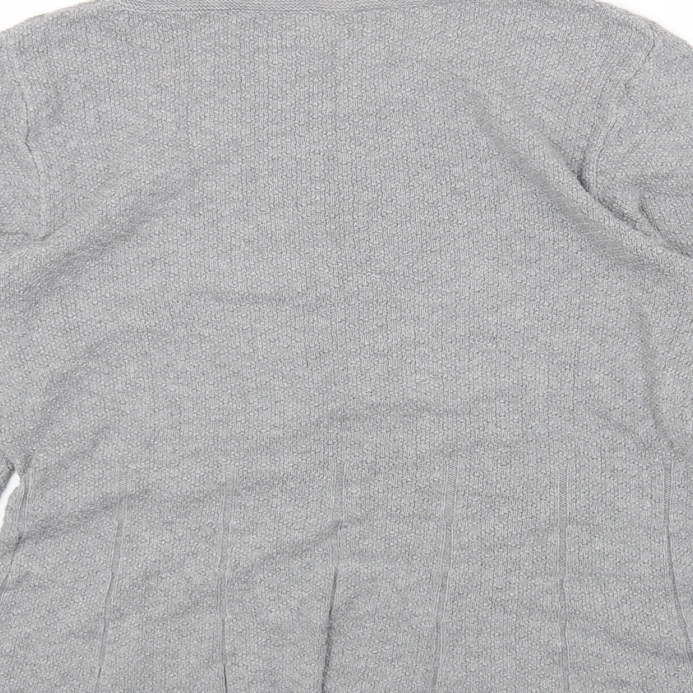 NEXT Womens Grey Round Neck Cotton Pullover Jumper Size 16