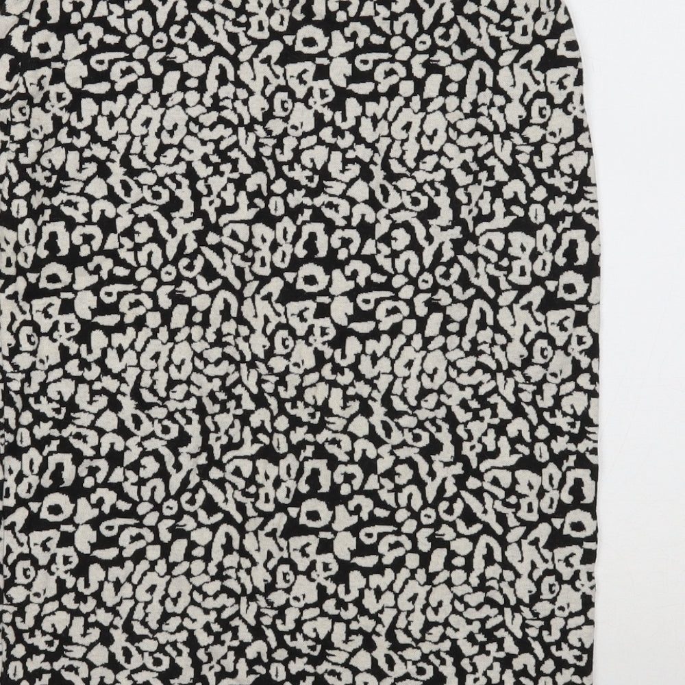 Papaya Womens Black Animal Print Cotton Straight & Pencil Skirt Size 12