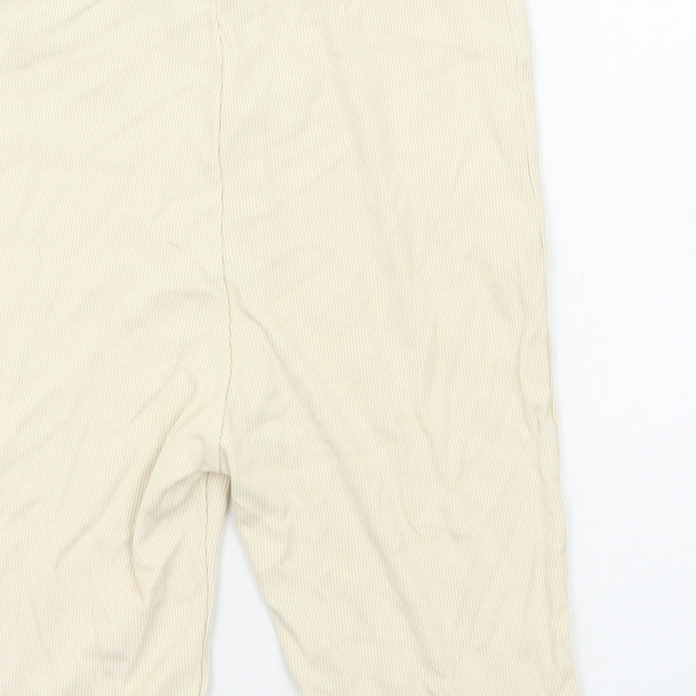 Preworn Womens Beige Viscose Compression Shorts Size S Regular Pull On