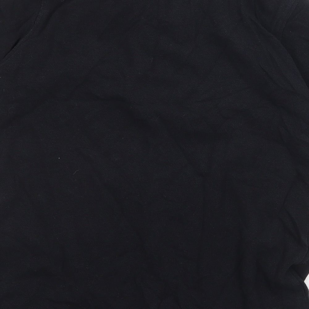Marks and Spencer Boys Black 100% Cotton Basic Polo Size 8-9 Years Collared Button