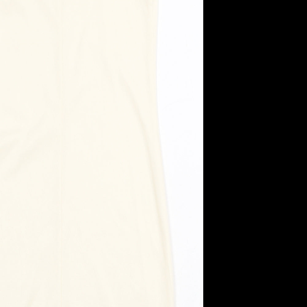Primark Womens Beige Polyester Slip Dress Size 4 V-Neck Pullover