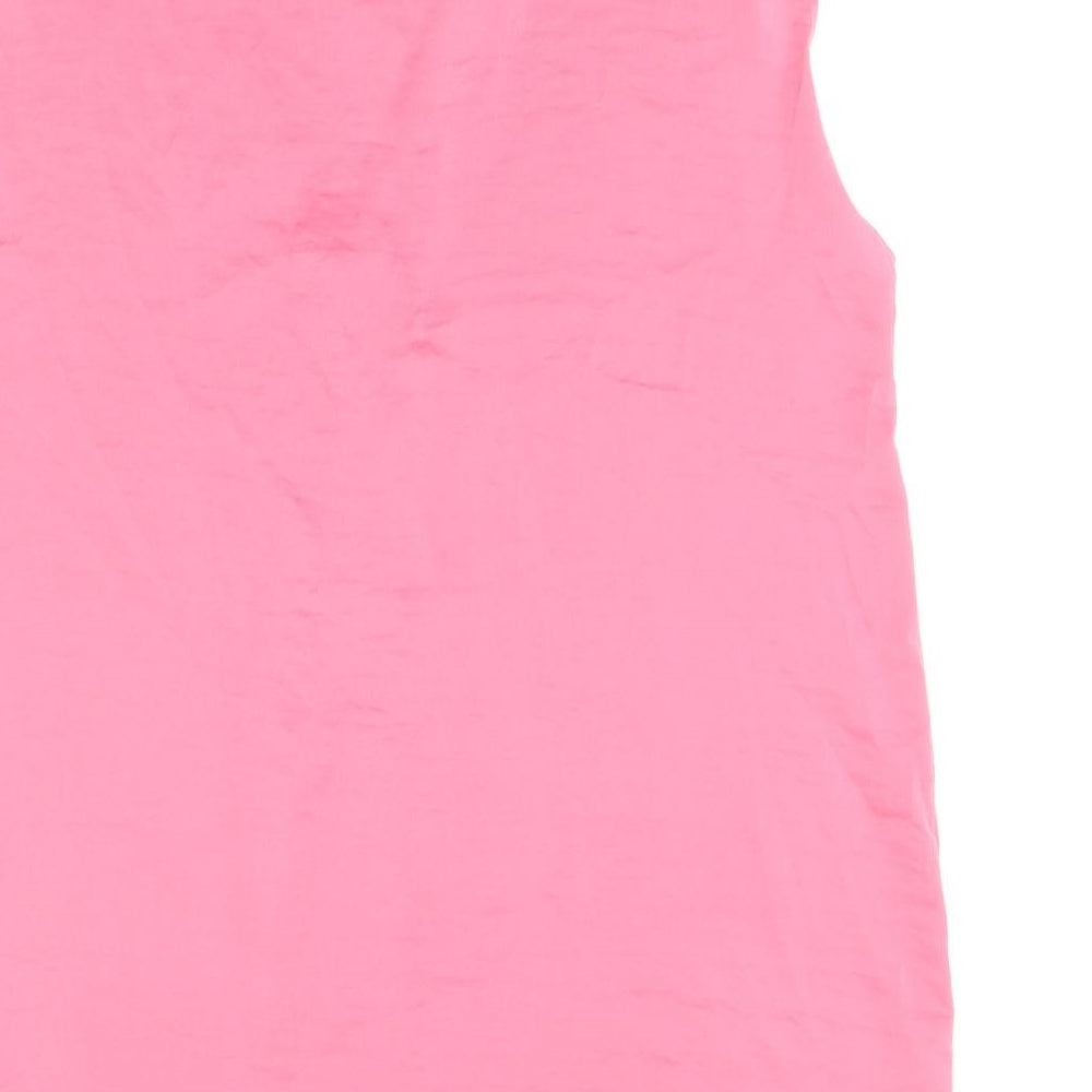 Marks and Spencer Womens Pink Polyester Basic Tank Size 14 V-Neck