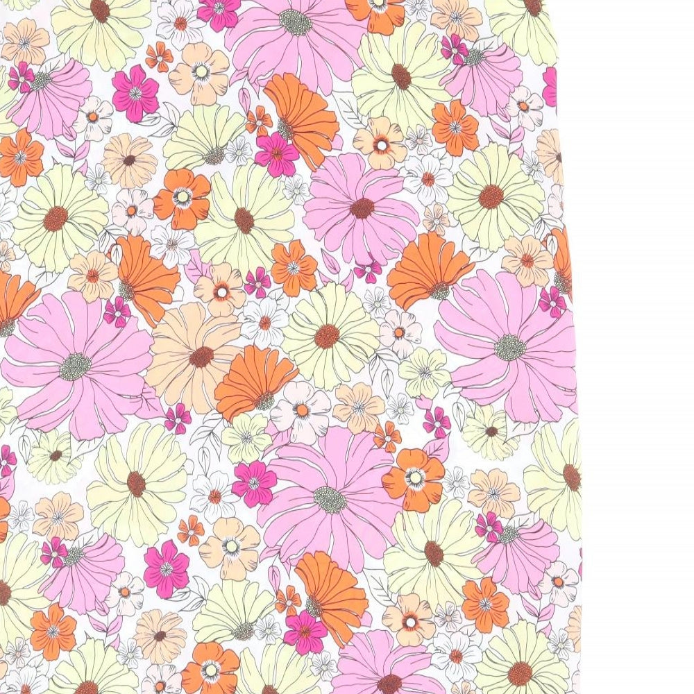 Marks and Spencer Womens Multicoloured Floral Polyester Basic Tank Size 8 V-Neck