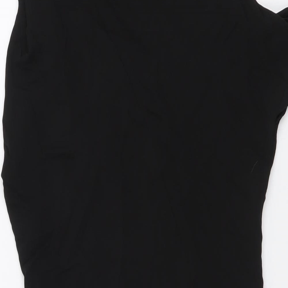 Zara Womens Black Polyester Bodysuit One-Piece Size XS Snap