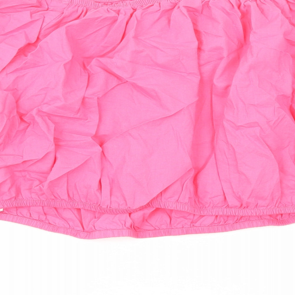 Marks and Spencer Womens Pink Cotton Cropped Blouse Size 20 Off the Shoulder - Bardot