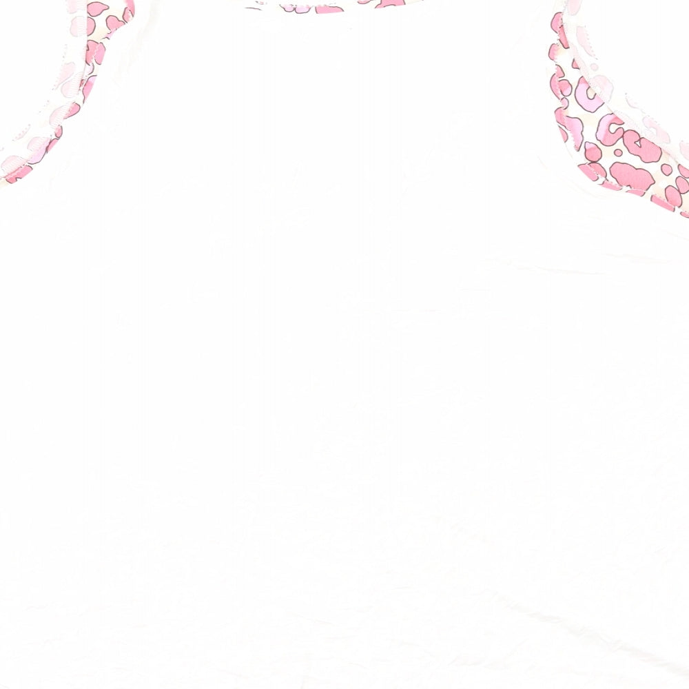 Marks and Spencer Womens Pink Animal Print Polyester Basic Tank Size 20 Scoop Neck - Leopard Print