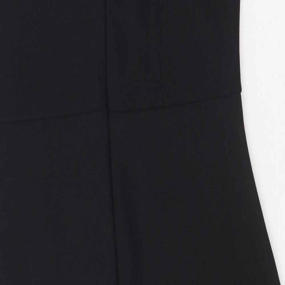 Missguided Womens Black Polyester Pencil Dress Size 10 V-Neck Zip