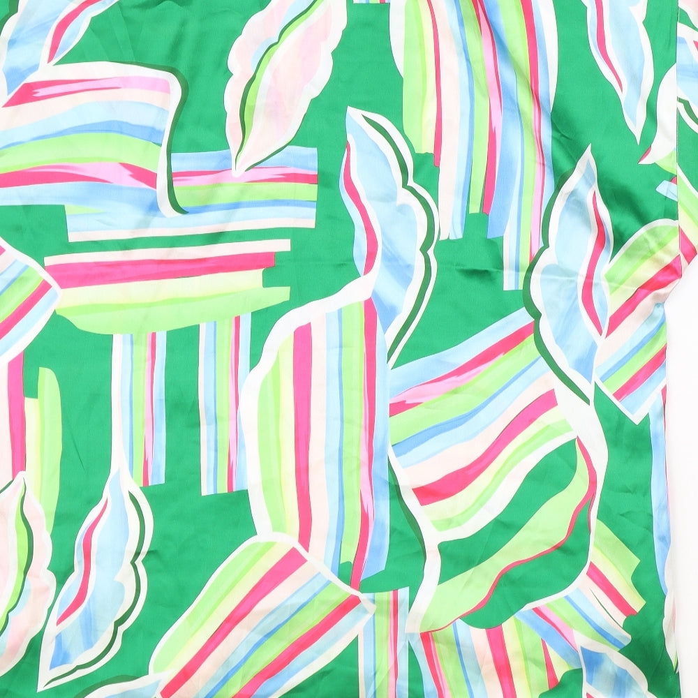 River Island Womens Multicoloured Geometric Polyester Basic Blouse Size M Collared
