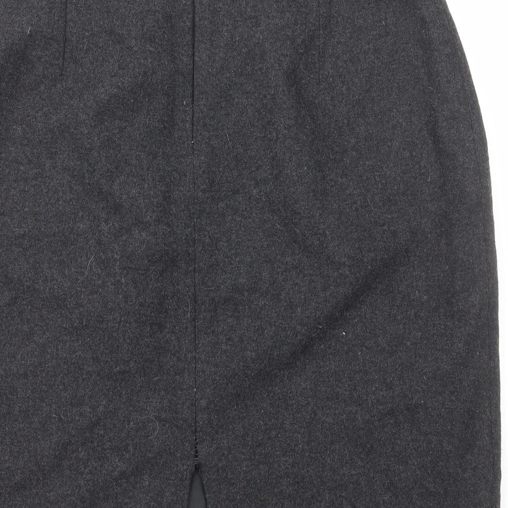 ESSENTIEL Womens Grey Cotton Straight & Pencil Skirt Size 16 Zip