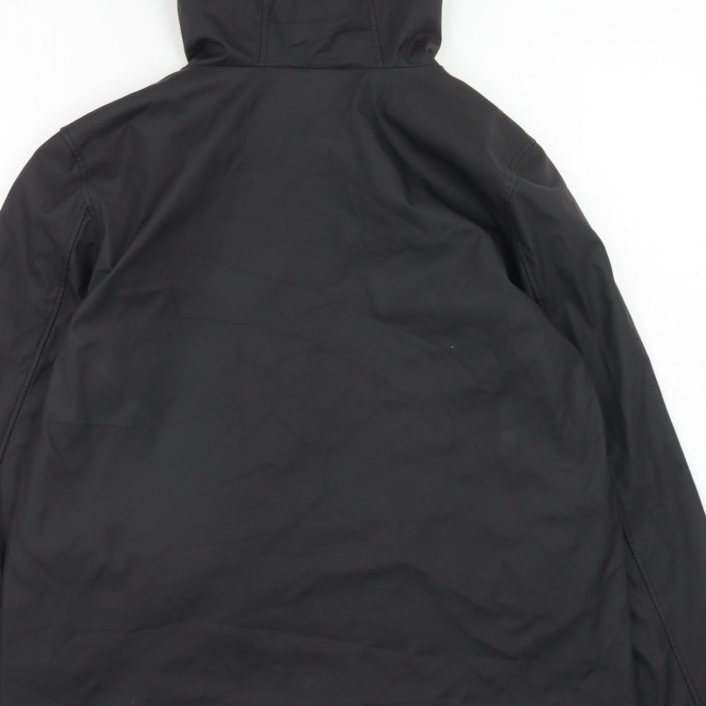 Rising Womens Black Rain Coat Jacket Size S Zip