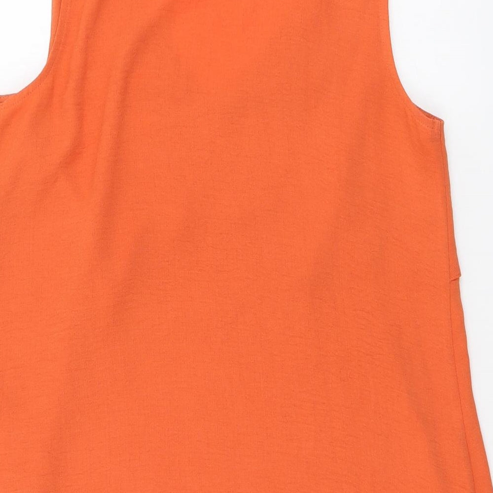 Apricot Womens Orange Polyester Basic Blouse Size 8 V-Neck