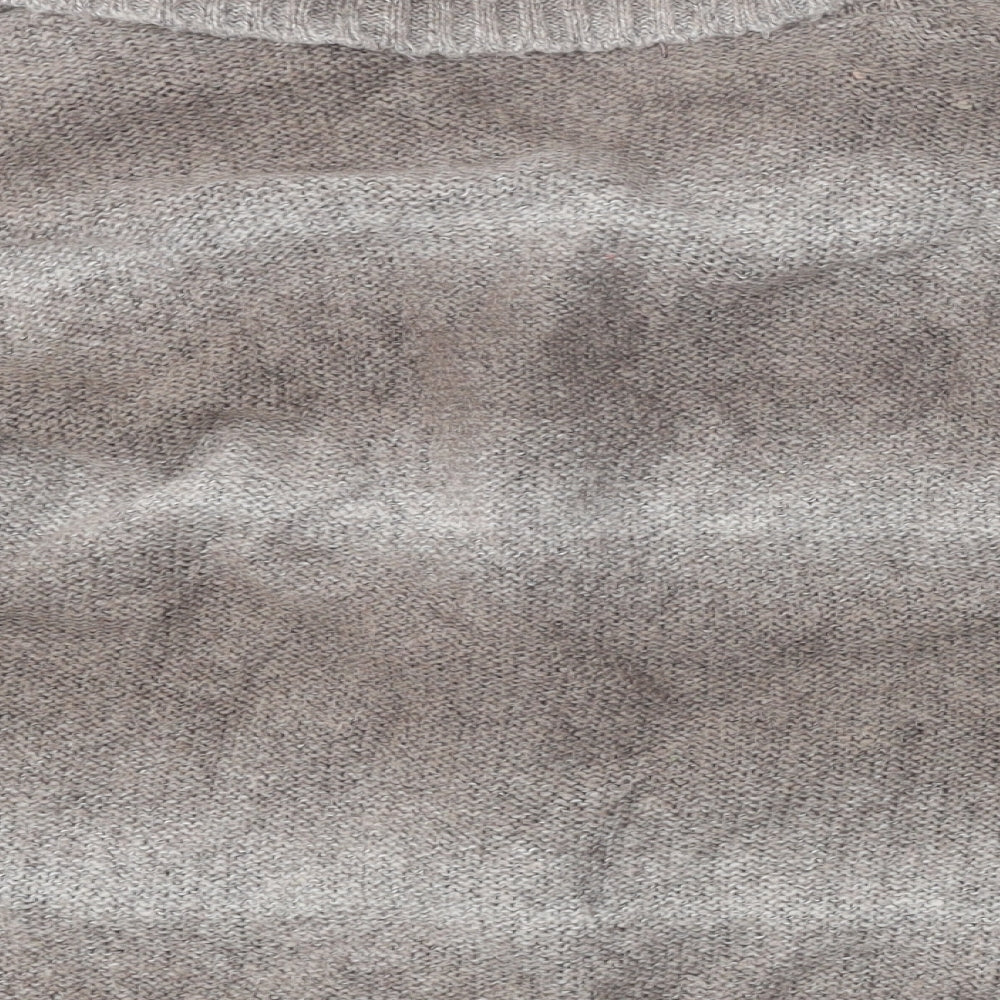 BM Womens Brown Collared Acrylic Cardigan Jumper Size M