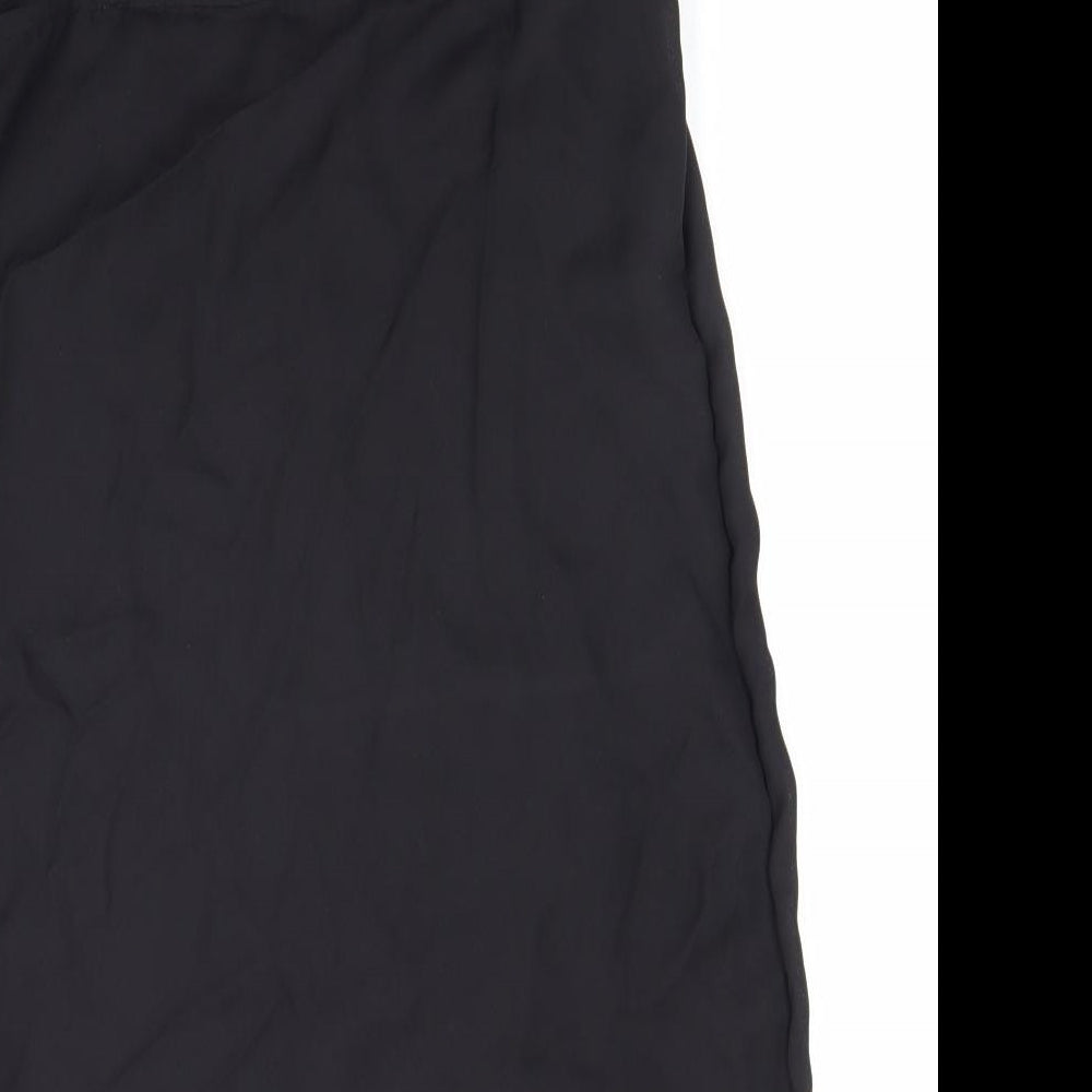 Preworn Womens Black Polyester Basic Tank Size 10 V-Neck