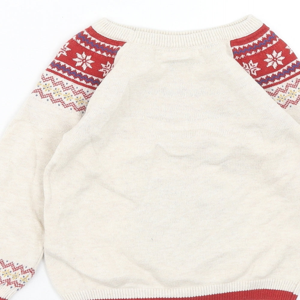 Primark Baby Beige Fair Isle Cotton Pullover Jumper Size 18-24 Months Pullover - Winnie The Poo