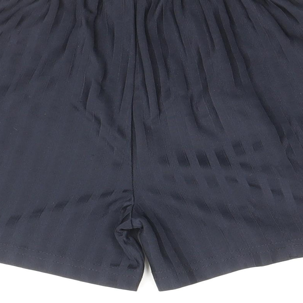 TU Boys Blue Striped Polyester Sweat Shorts Size 6 Years Regular Drawstring