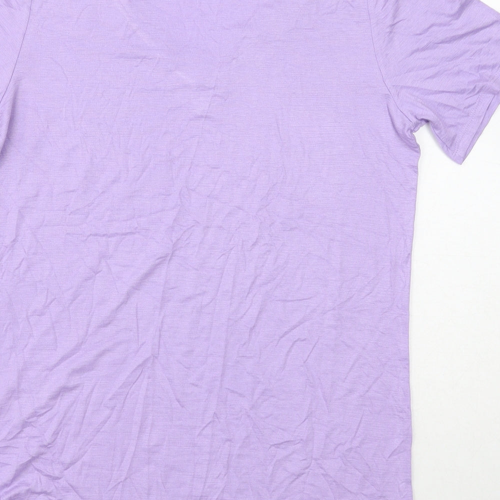 Ruth Langsford Womens Purple Viscose Basic T-Shirt Size XS V-Neck