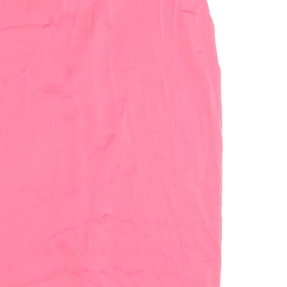 Marks and Spencer Womens Pink Polyester Basic Tank Size 10 V-Neck