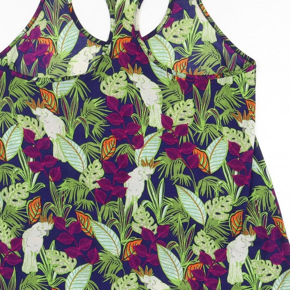 NEXT Womens Multicoloured Geometric Polyester Basic Tank Size 8 Round Neck